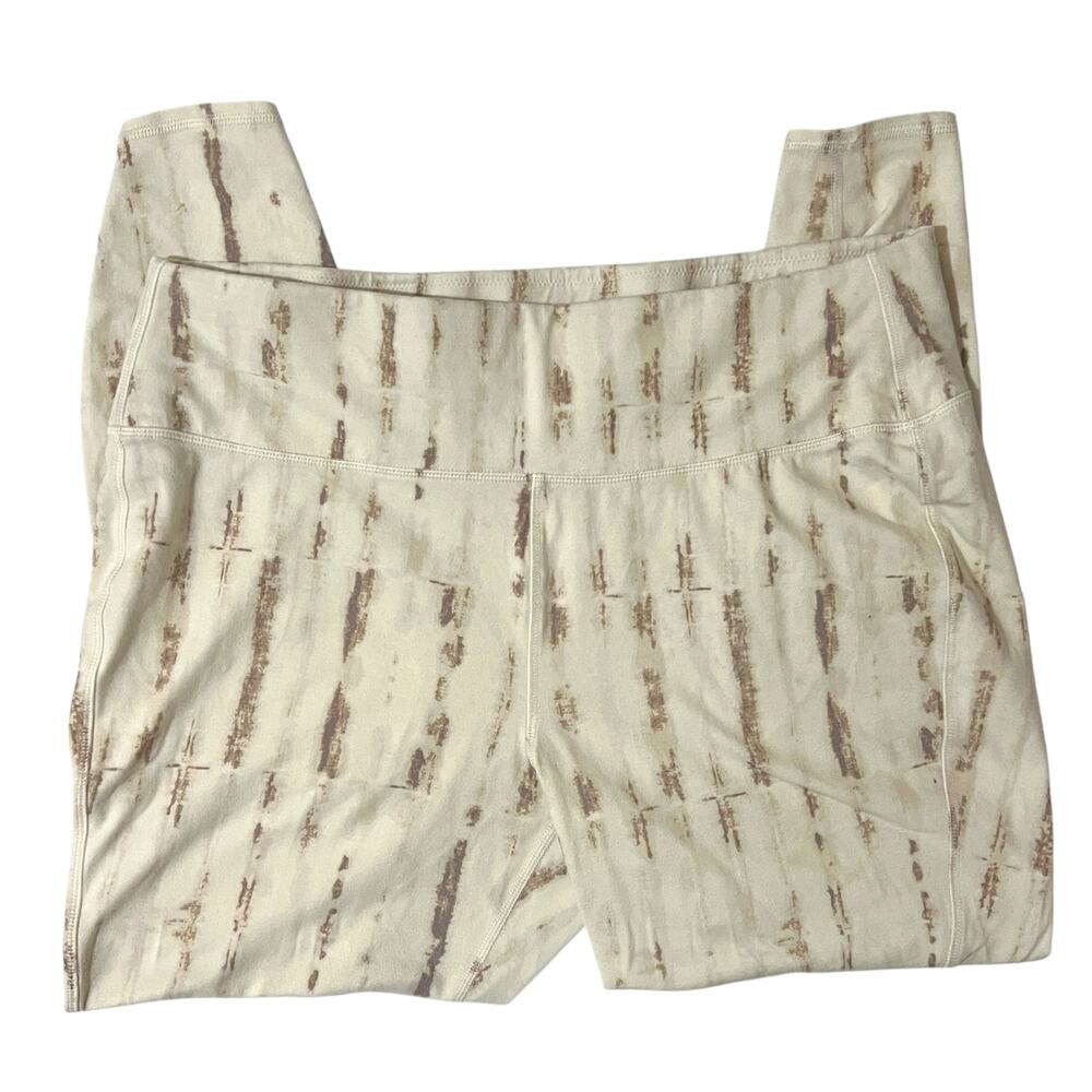 Wonderly Studio (2X) Cream Patterned Yummy Pull-On Relaxed Fit Leggings Pants